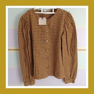 Zara girls plaid blouse sz 11-12